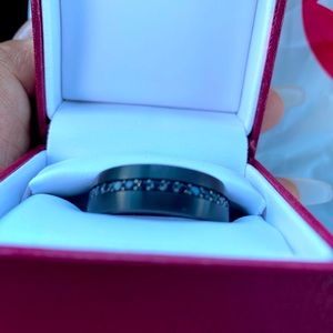Men’s Tungsten Black Sapphire Band